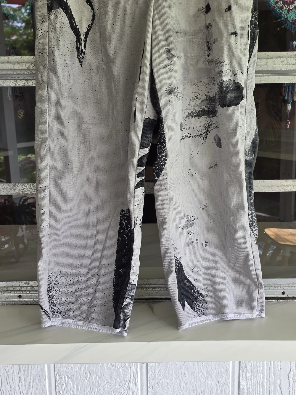 Annette Gortz 10 Euro 40 Artsy Cropped Trousers Luxury Ribbed Black & White - Picture 7 of 15